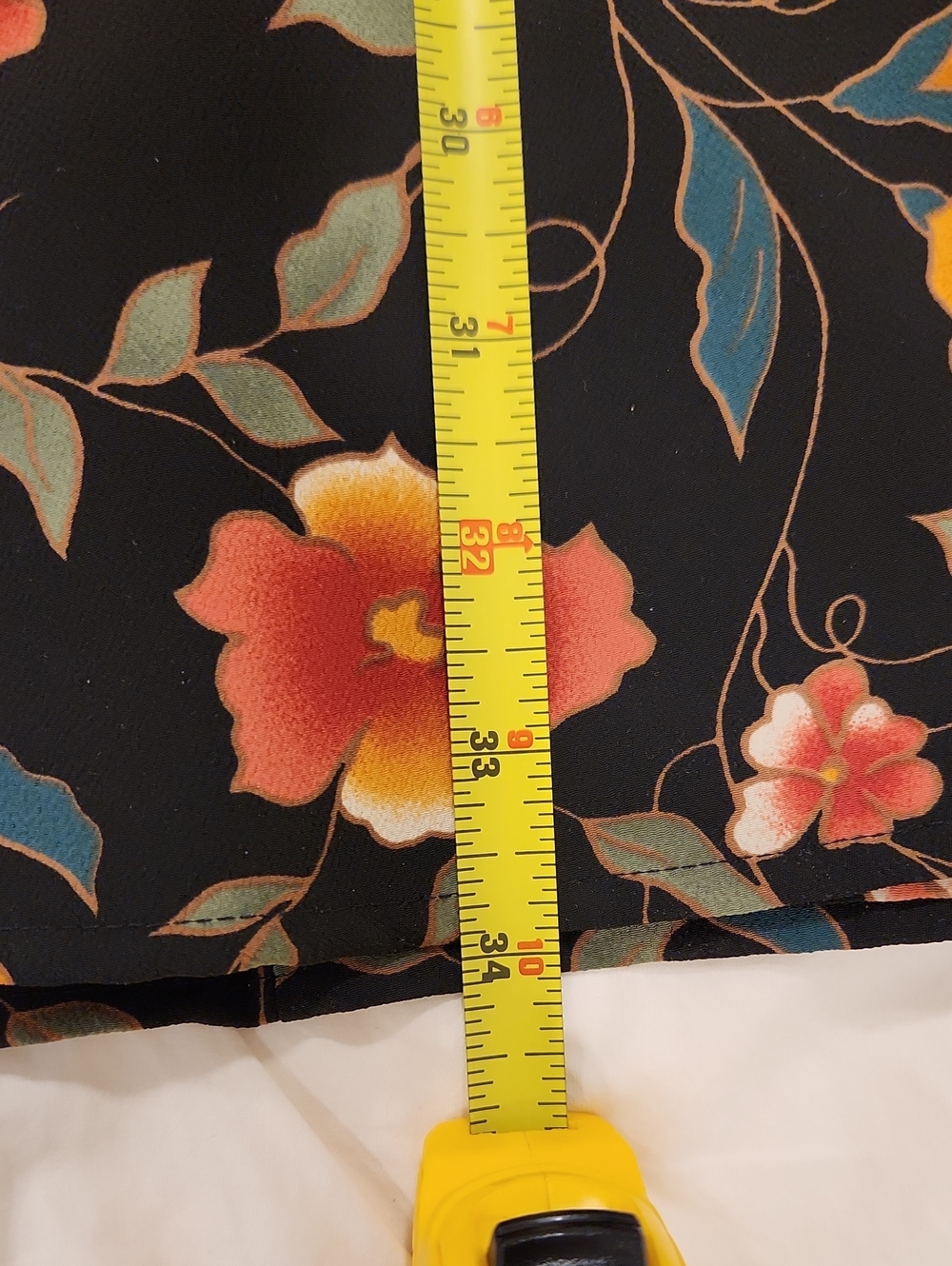Vtg A-line Midi Skirt Floral Buttoned Size M - Picture 7 of 7